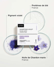 Shampoing solide violet