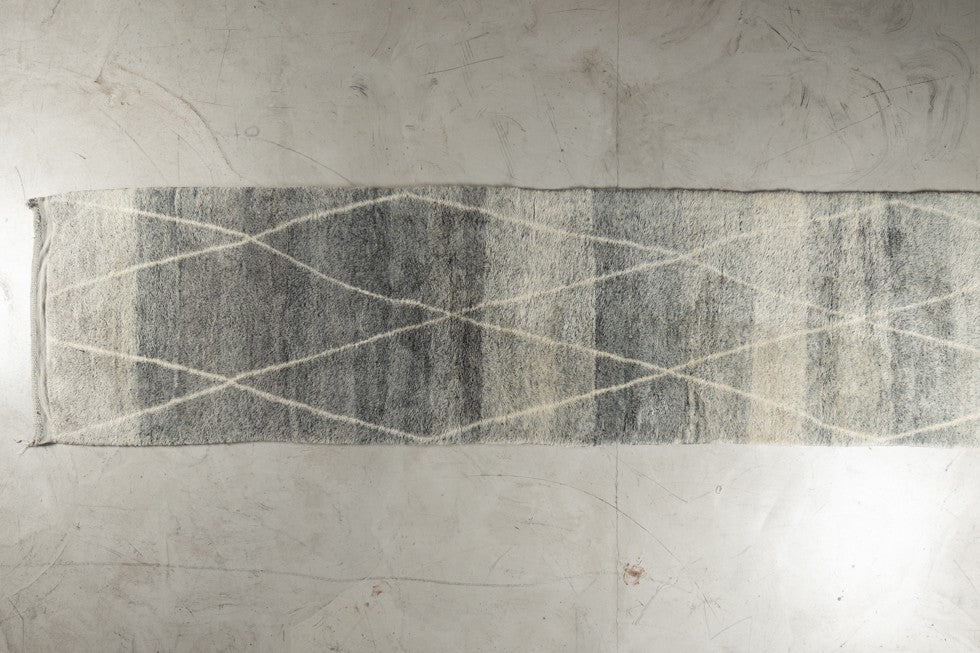 Tapis NEW BENI OUARAIN - 100% laine noué main - 105cm x 430cm