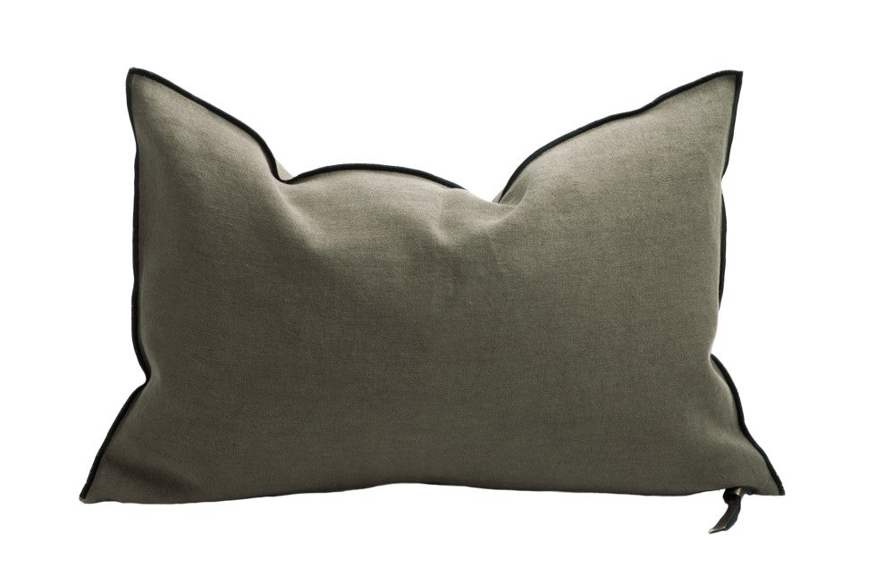Coussin Vice Versa Black Line - Lin Stone Washed