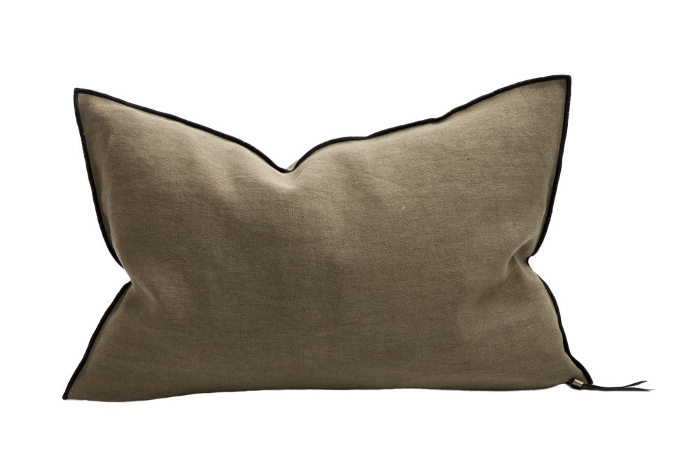 Coussin Vice Versa Black Line - Lin Stone Washed