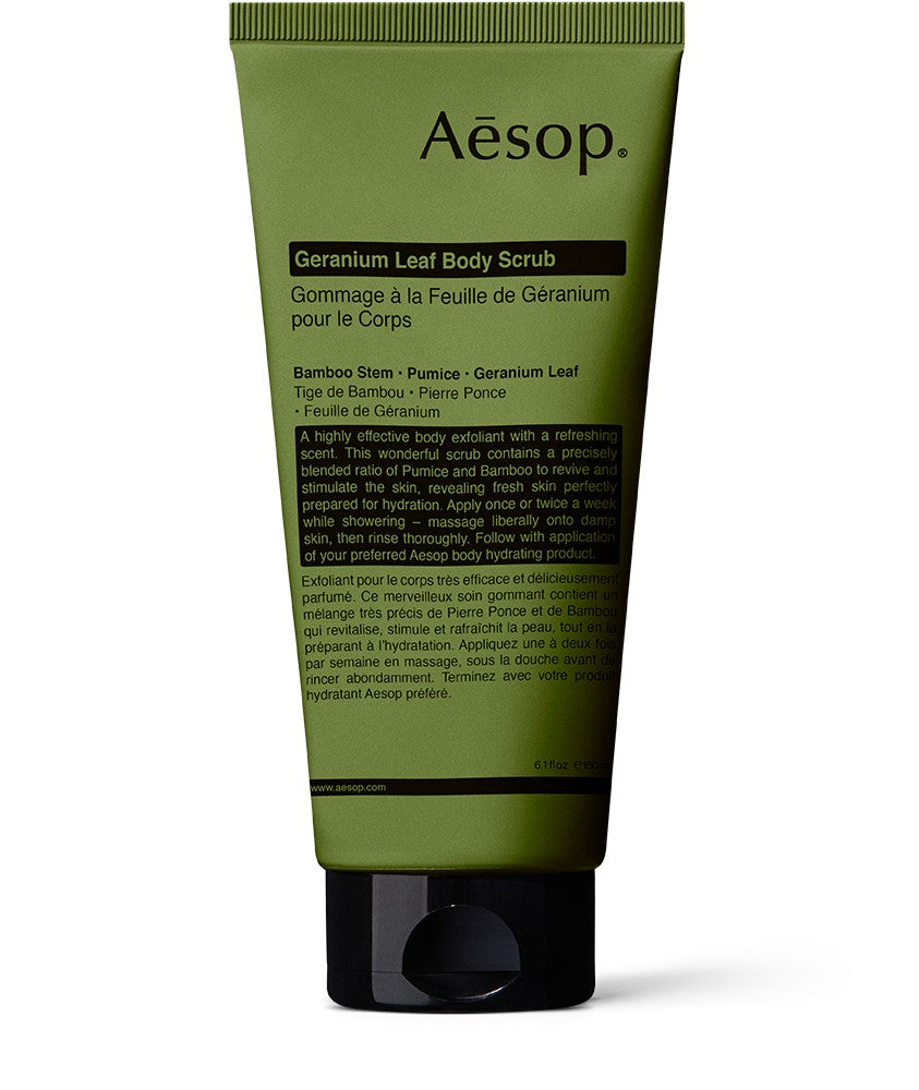Gommage corps, 180ml, FEUILLE GERANIUM