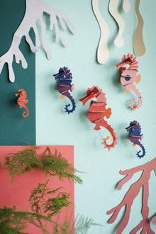 DECORATION MURALE | HIPPOCAMPES | 7cm x 3cm x 21cm