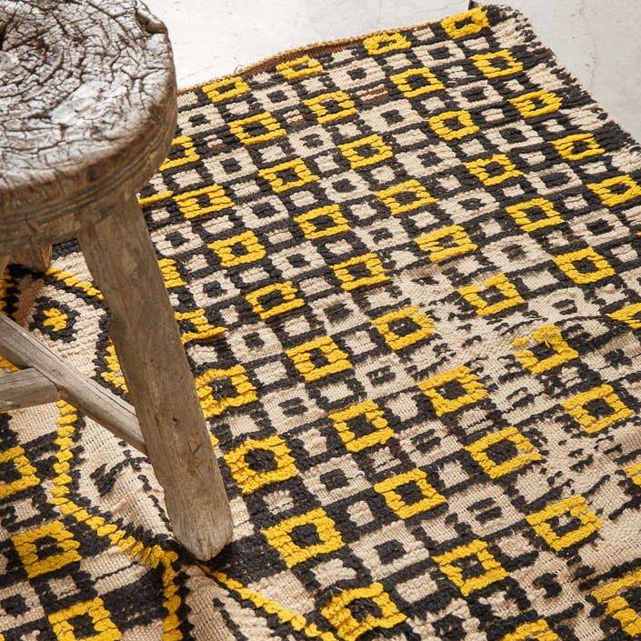 TAPIS AZILAL ANCIEN - 100% laine noué main - 127cm x 360cm