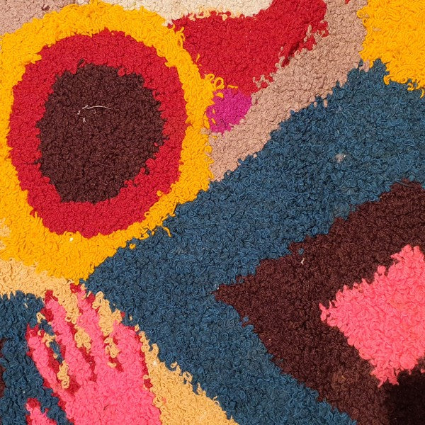 Tapis ZENDACK  - laine et coton noué main - 40 x 58 cm