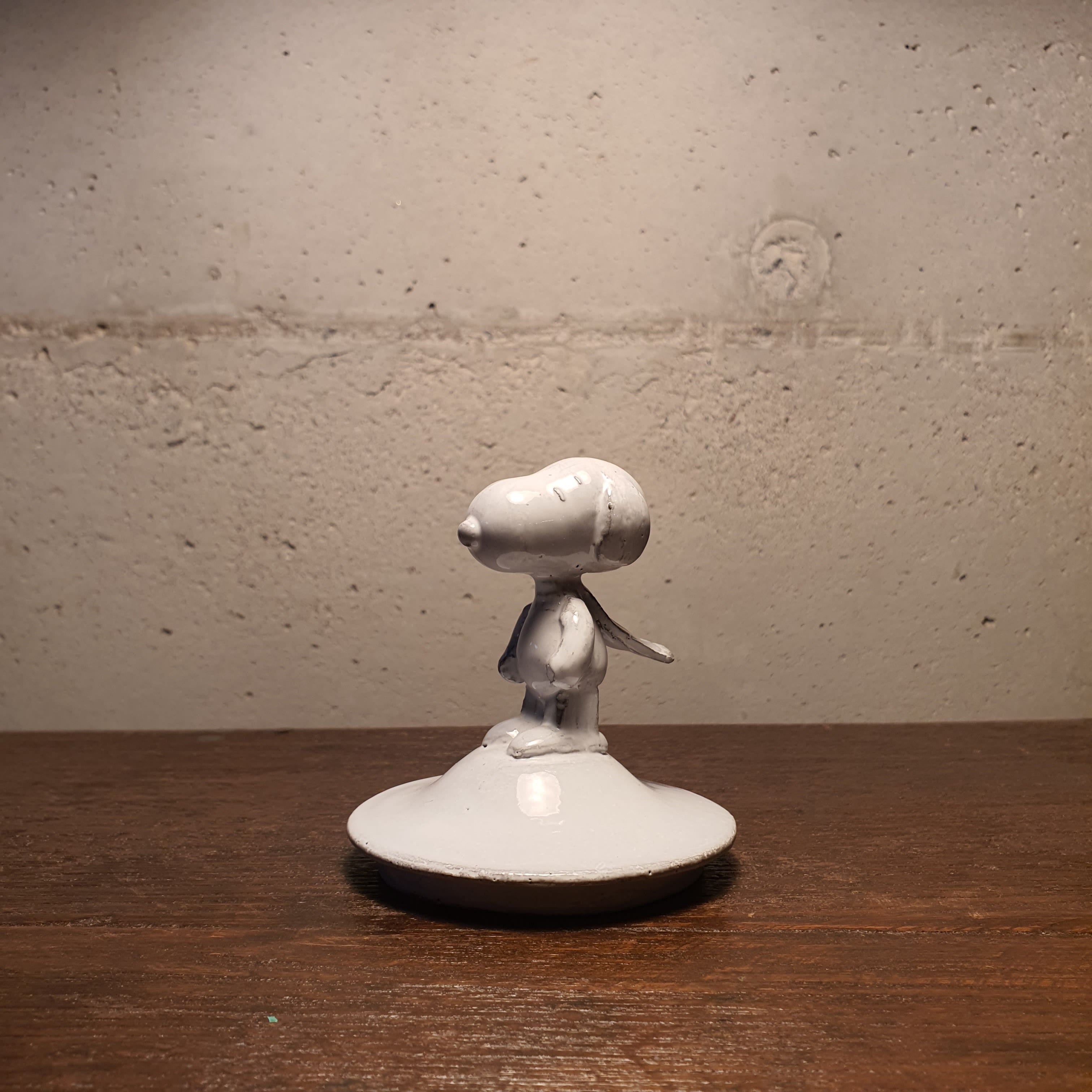 Couvercle en céramique blanche - Snoopy