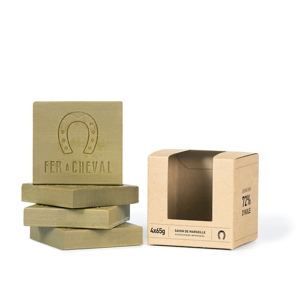 SAVON DE MARSEILLE | CUBE TRANCHE | FER A CHEVAL | 4 x 65G| 021397