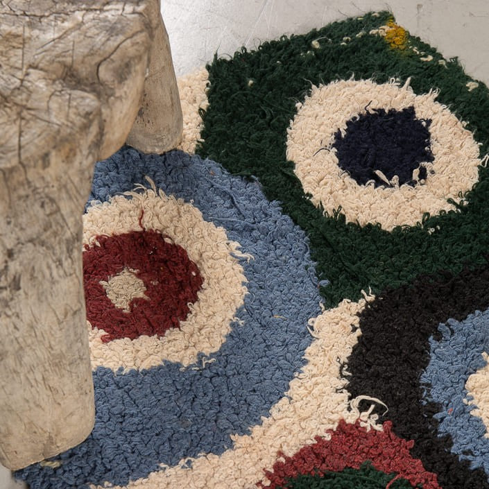 Tapis ZENDACK  - laine et coton noué main - 45 x 80 cm