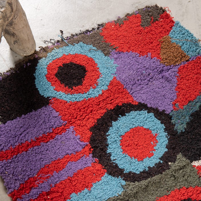 Tapis ZENDACK  - laine et coton noué main - 47 x 71 cm