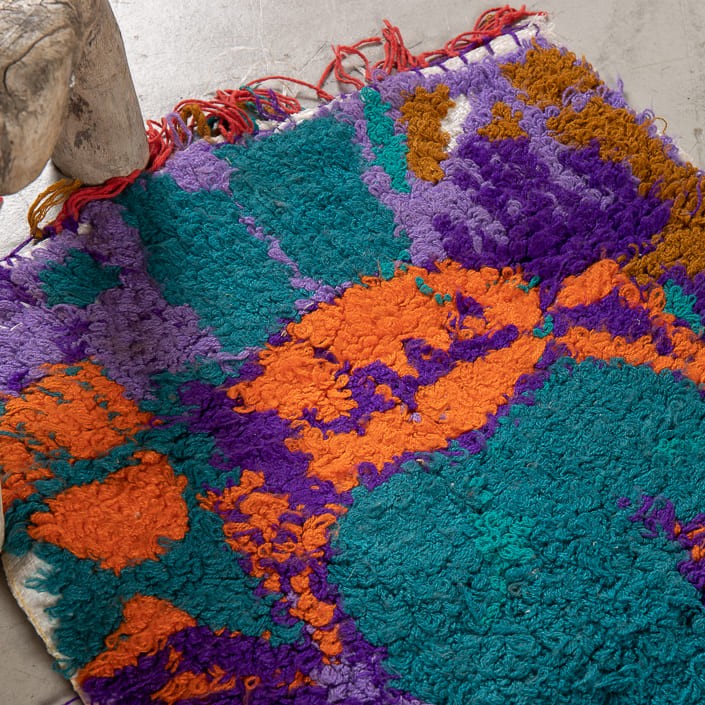 Tapis BERBERE ZENDAK -  100% laine noué main - 46cm x 77cm