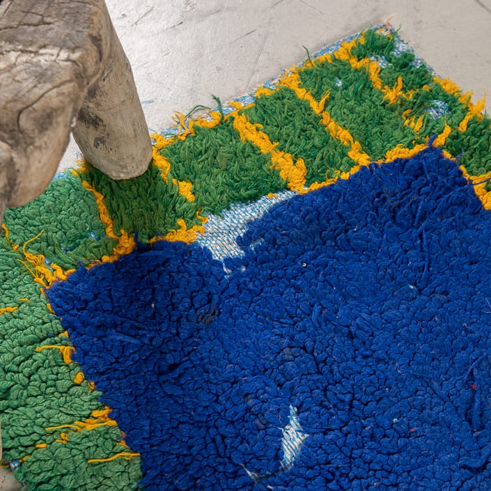 Tapis BERBERE ZENDAK -  100% laine noué main - 46cm x 76cm