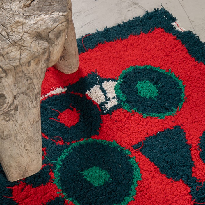 Tapis BERBERE ZENDAK -  100% laine noué main - 54cm x 90cm
