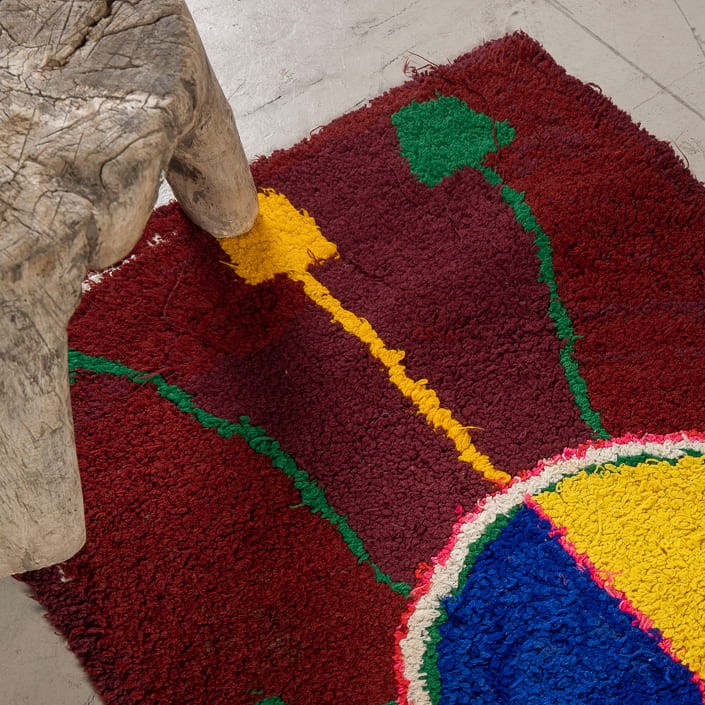 Tapis BERBERE ZENDAK -  100% laine noué main - 52cm x 100cm