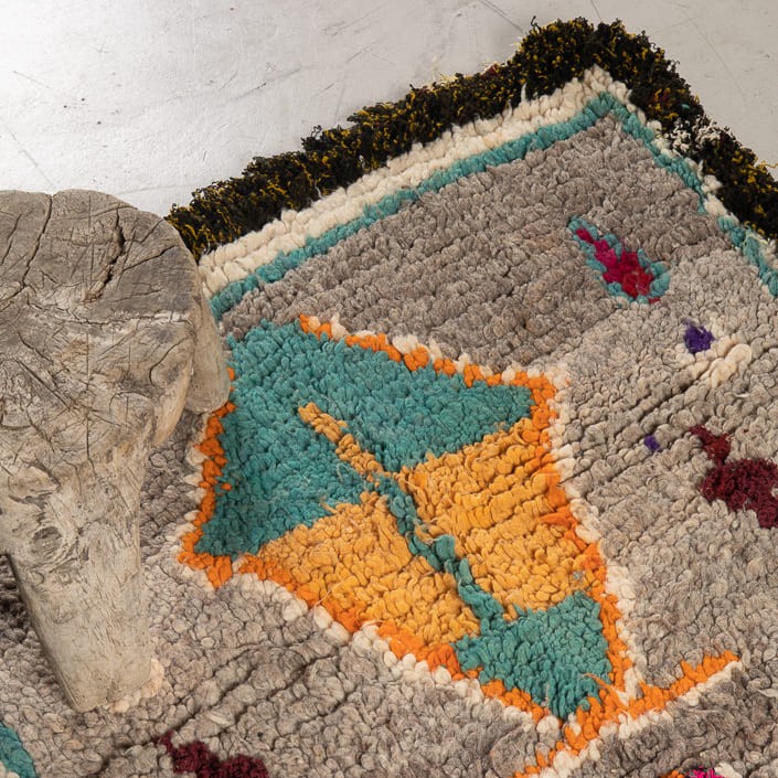 Tapis BERBERE ZENDAK -  100% laine noué main - 90cm x 96cm