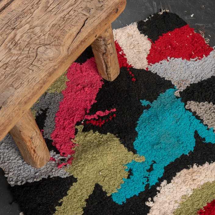 Tapis ZENDACK - laine et coton noué main - 45 x 80 cm