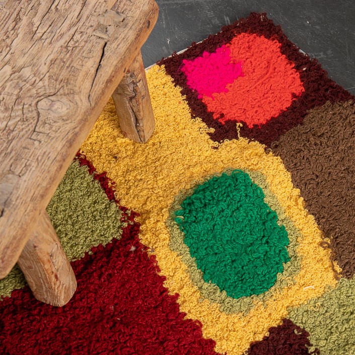 Tapis ZENDACK  - laine et coton noué main - 49 x 79 cm