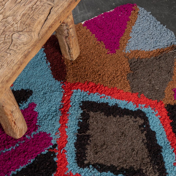Tapis ZENDACK  - laine et coton noué main - 47 x 73 cm