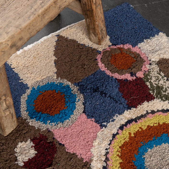 Tapis ZENDACK  - laine et coton noué main - 45 x 75 cm
