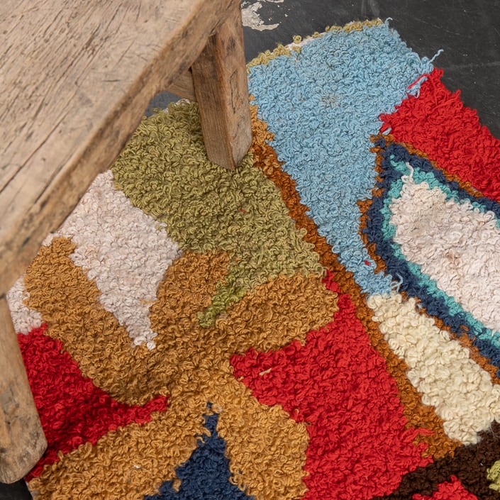 Tapis ZENDACK  - laine et coton noué main - 45 x 76 cm