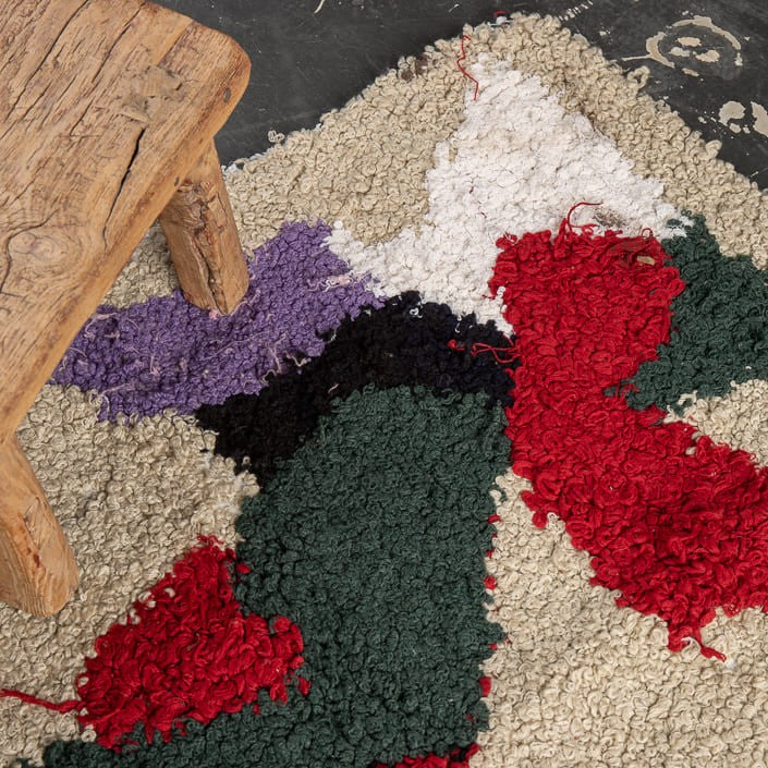Tapis BERBERE ZENDAK -  100% laine noué main - 77cm x 87cm