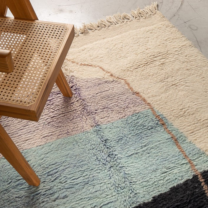 Tapis BOUJAD - 100% laine noué main - 155cm x 255cm