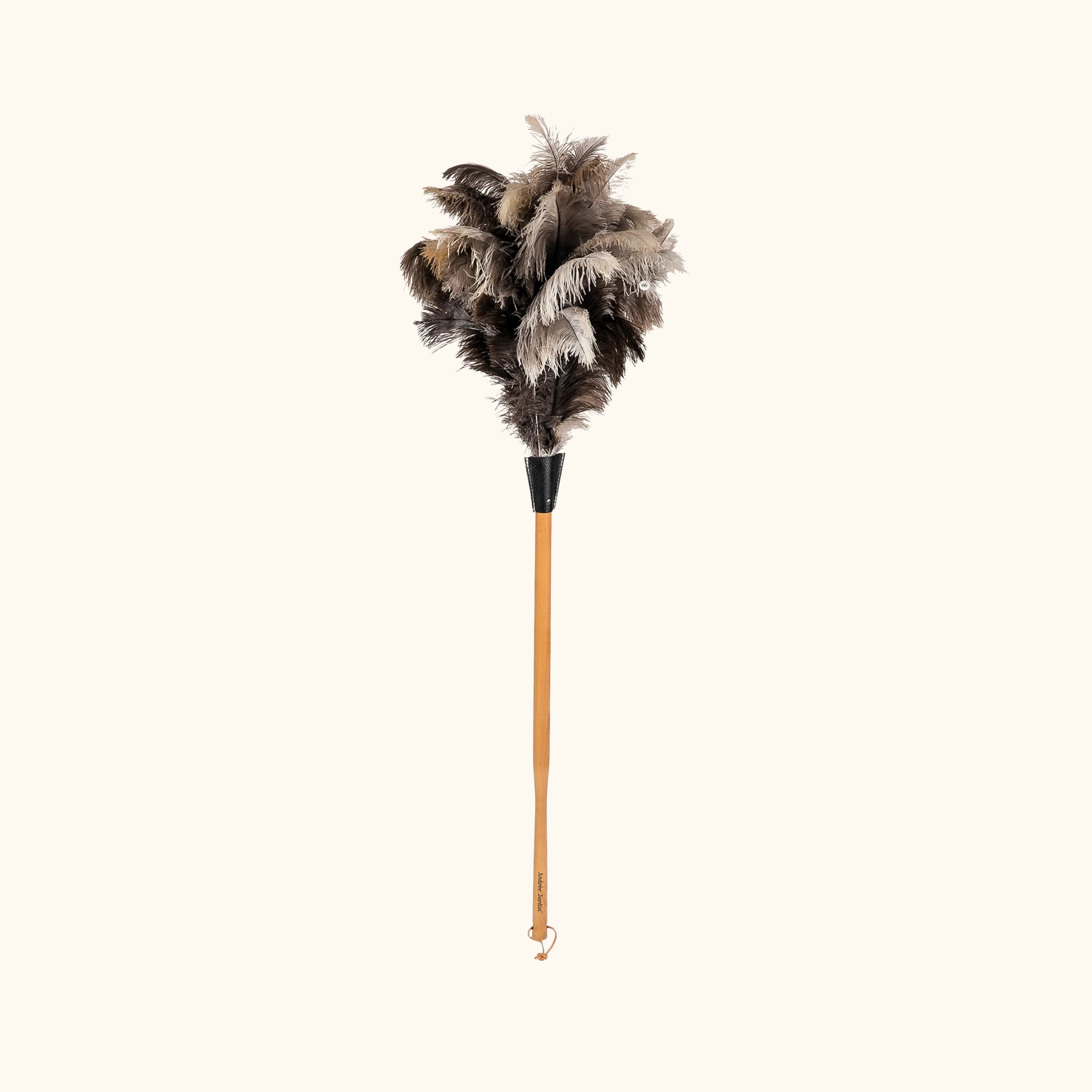 Grand plumeau en bois de hêtre - Plumes d'Autruche