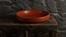 Plat en bambou ancien laqué orange - Birmanie