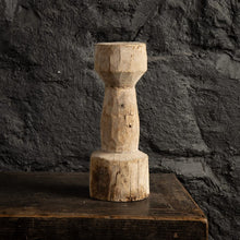 Bougeoir ancien en teck blanchi - Inde