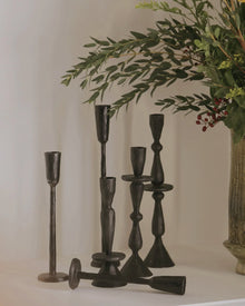 Set de 3 bougeoirs Jya en fer martelé - H19cm, H22cm & H29cm