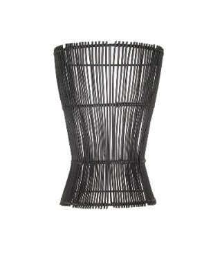 APPLIQUE HALO | ROTIN | 20cm x 13cm x H28cm | E27 | NOIR
