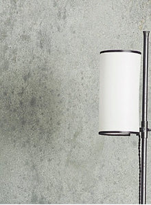 Lampadaire KO - H150cm - Abat jour blanc & biais noir