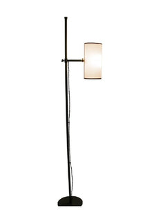 Lampadaire KO - H150cm - Abat jour blanc & biais noir