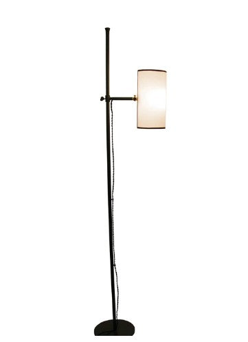 Lampadaire KO - H150cm - Abat jour blanc & biais noir