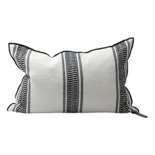 Coussin VICE VERSA, Toile brodée CYCLADES 300, 40cm x 60cm, RAYURE FINE NOIRE