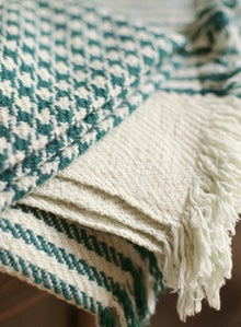 PLAID PIED DE POULE| 140cm x 200cm | 100% KHADI COTON | CYPRES