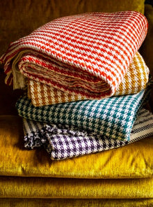 PLAID PIED DE POULE| 140cm x 200cm | 100% KHADI COTON | CYPRES