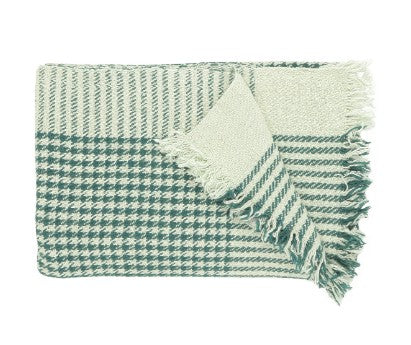 PLAID PIED DE POULE| 140cm x 200cm | 100% KHADI COTON | CYPRES