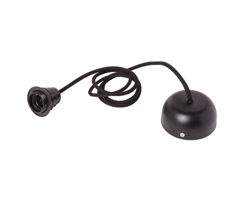 Kit électrification E27 pour SUSPENSION, 1,5m de câble, fil NOIR