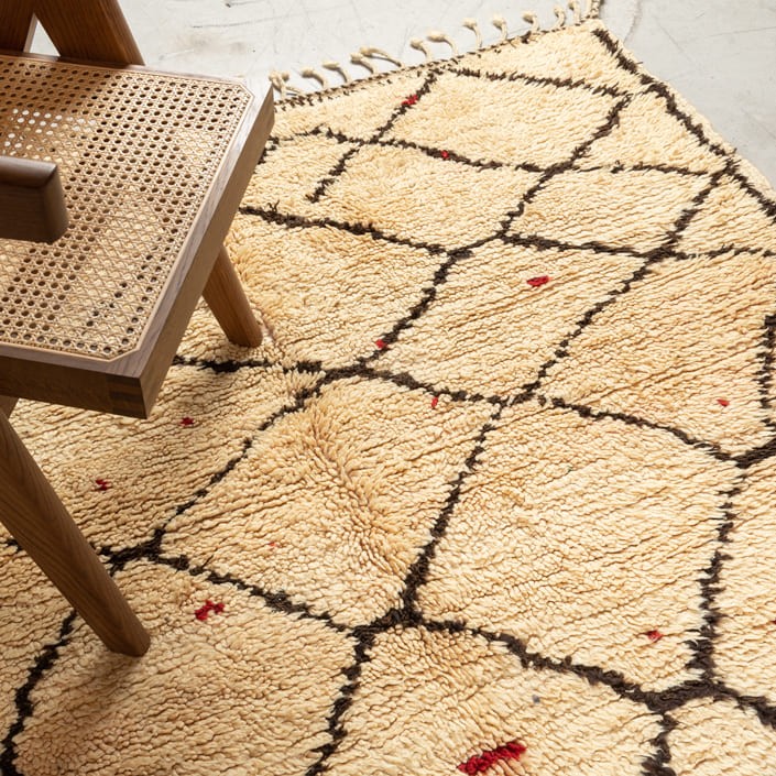 Tapis BENI OUARAIN ANCIEN - 100% laine noué main - 165cm x 370cm