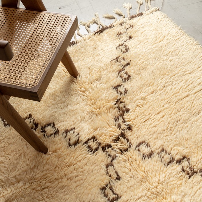 Tapis BENI OUARAIN ANCIEN - 100% laine noué main -  160cm x 310cm