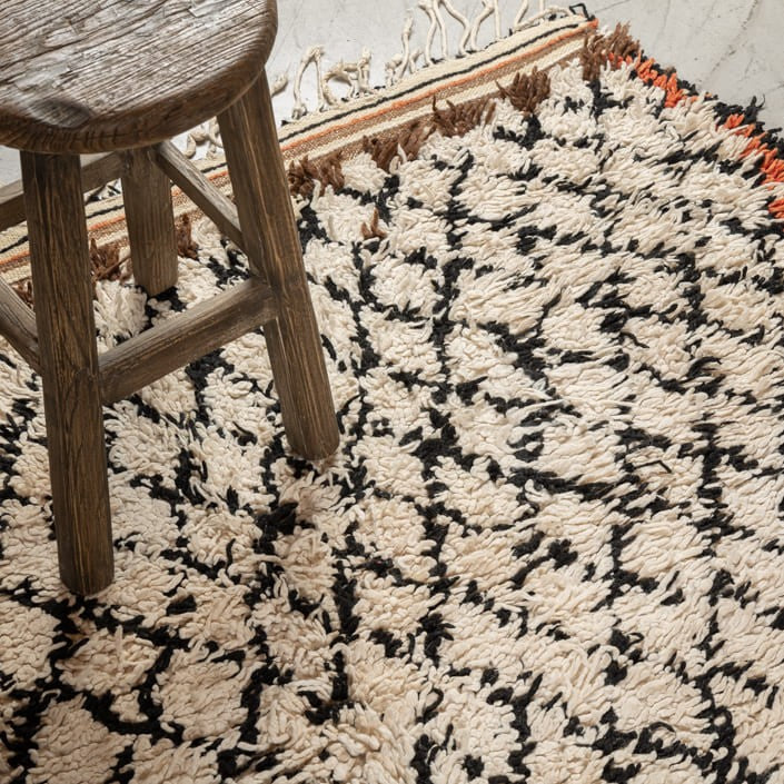 Tapis BENI OUARAIN ANCIEN - 100% laine noué main - 175cm x 390cm