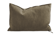 Coussin VICE VERSA, Toile TUFTEE up-cyclée, 40cm x 60cm, KAKI