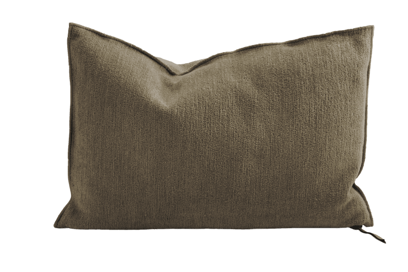 Coussin VICE VERSA, Toile TUFTEE up-cyclée, 40cm x 60cm, KAKI