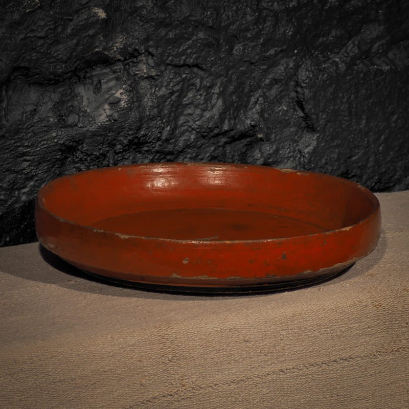 Plateau à offrande ancien - Bambou laqué rouge - Birmanie