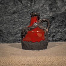 CERAMIQUE VINTAGE | PIECE UNIQUE ANCIENNE | VASE ROUGE | Ø4cm x H15,5cm
