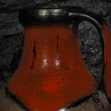 CERAMIQUE VINTAGE | PIECE UNIQUE ANCIENNE | VASE NOIR ROUGE | Ø16cm x H57cm
