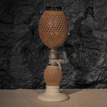 FONTAINE A ABSYNTHE ANCIENNE  | FAIENCE VERRE ET OSIER |PIECE ANCIENNE| INDE | H 50cm