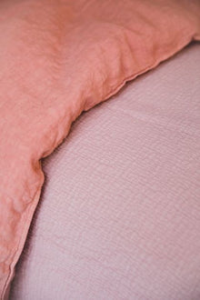 Couvre-lit RAANA en coton et velours lavé, 170cm x 260cm, BISCUIT/DUNE