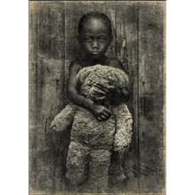 Affiche collaboration Serge Anton -  120 cm x 180 cm - Enfant au nounours