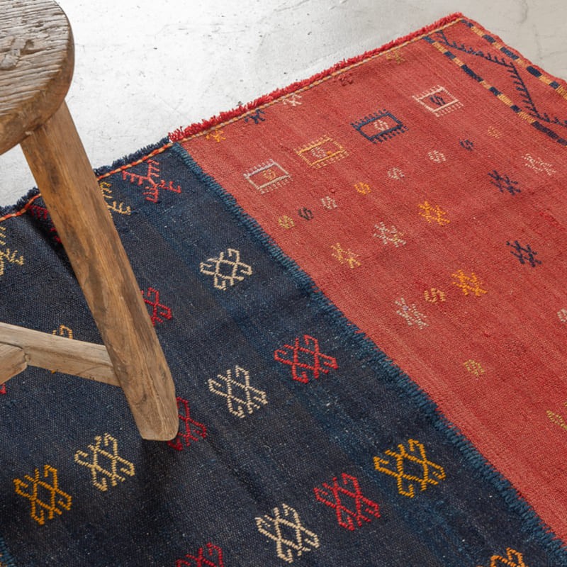 Tapis couverture ELBISTAN - 100% laine noué main - 162 x 250 cm