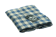 Nappe, Toile VINTAGE VICHY, 100% LIN, 170cm x 170cm, BLEU DE DELFT